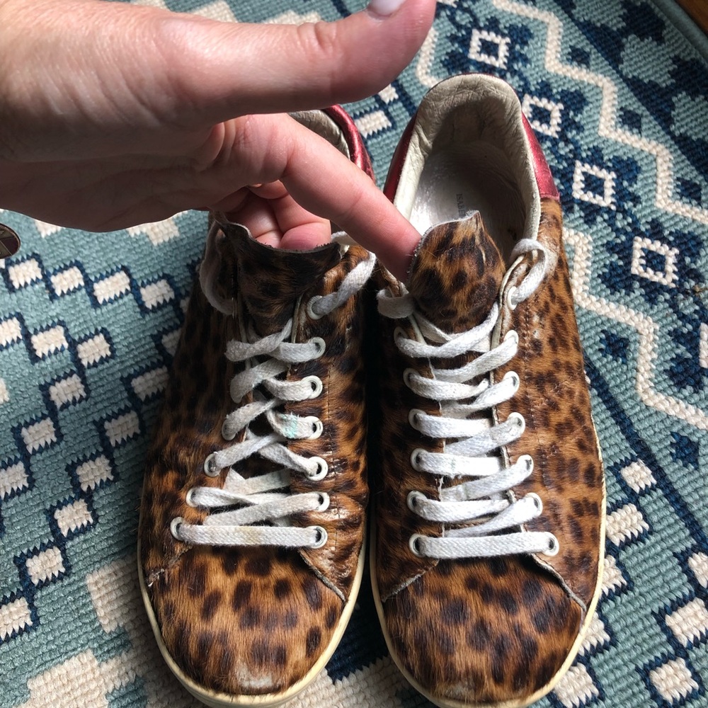 Isabel Marant pony hair cheetah sneakers